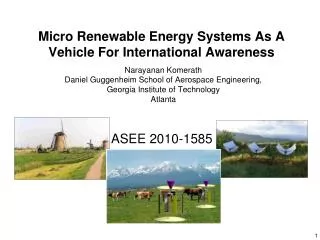 Micro Renewable Energy Systems As A Vehicle For International Awareness