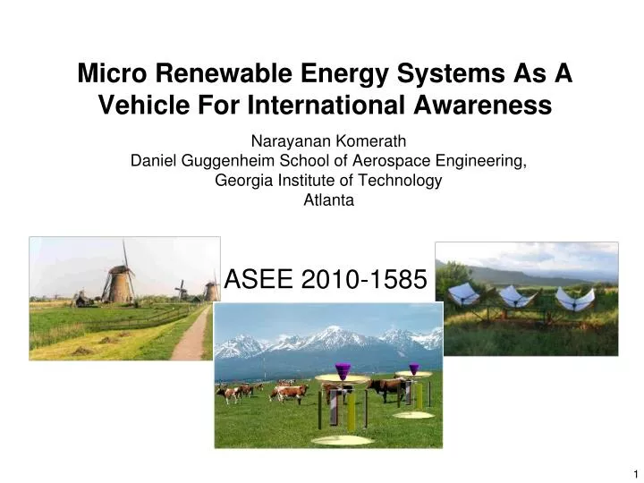 micro renewable energy systems as a vehicle for international awareness