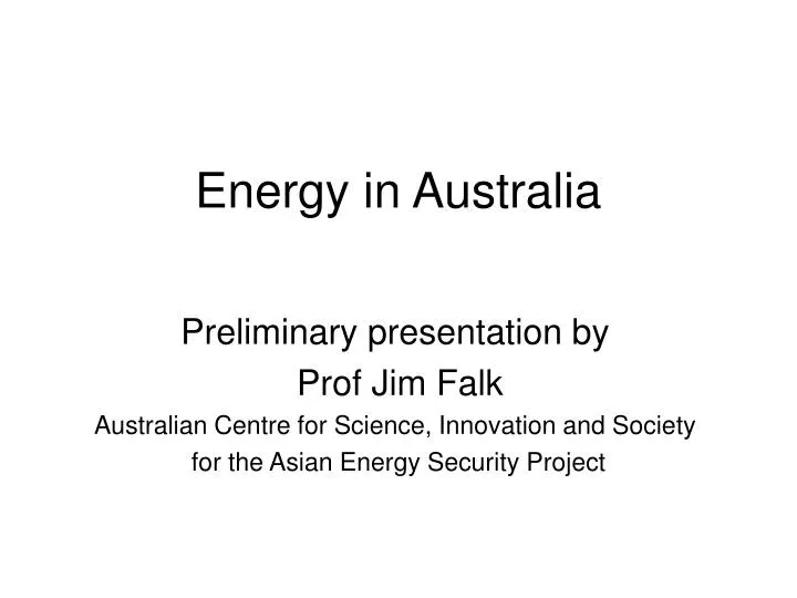 energy in australia