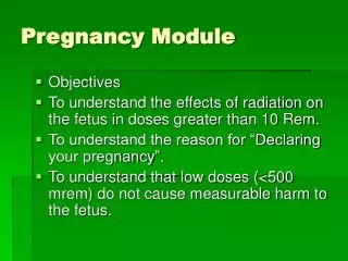 Pregnancy Module