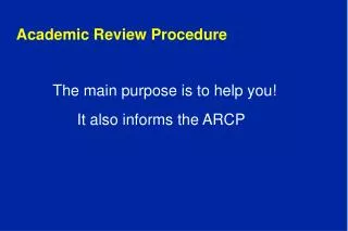 Academic Review Procedure