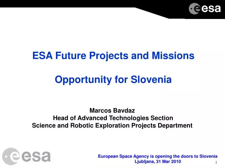 esa future projects and missions opportunity for slovenia