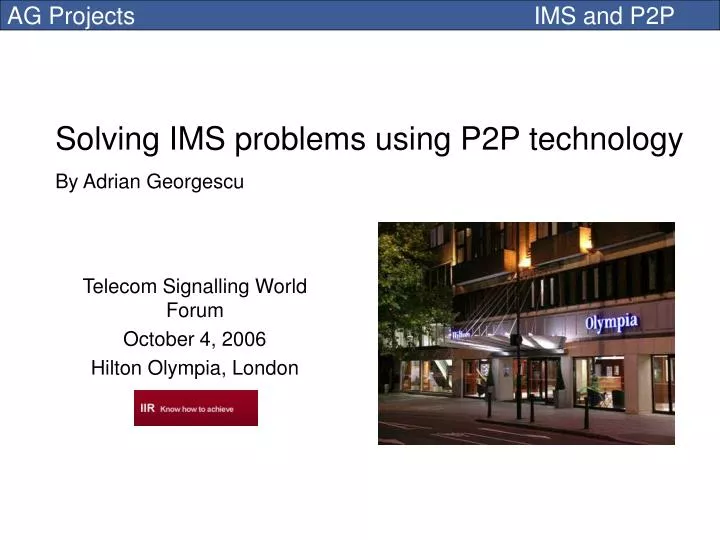 solving ims problems using p2p technology by adrian georgescu