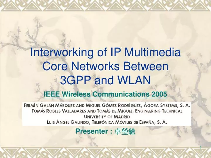 interworking of ip multimedia core networks between 3gpp and wlan