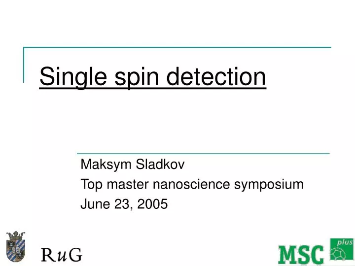 single spin detection