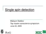 Single spin detection - slide 1