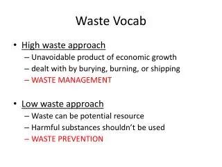 Waste Vocab