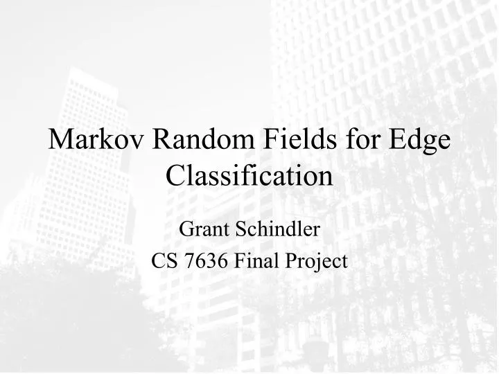 markov random fields for edge classification