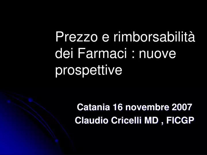 catania 16 novembre 2007 claudio cricelli md ficgp
