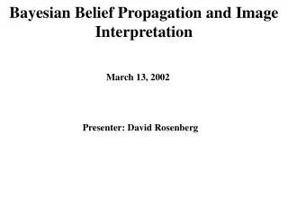 Bayesian Belief Propagation and Image Interpretation