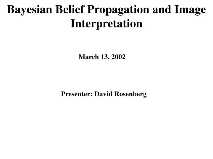 bayesian belief propagation and image interpretation