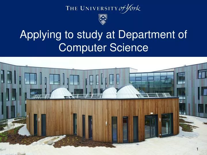 applying to study at department of computer science