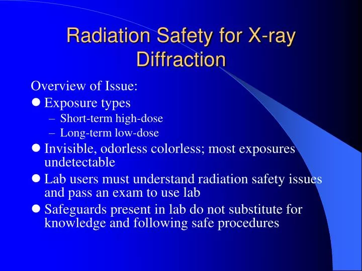 radiation safety for x ray diffraction