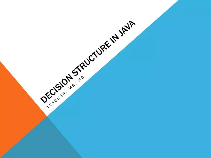 decision structure in java