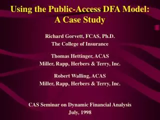 Using the Public-Access DFA Model: A Case Study