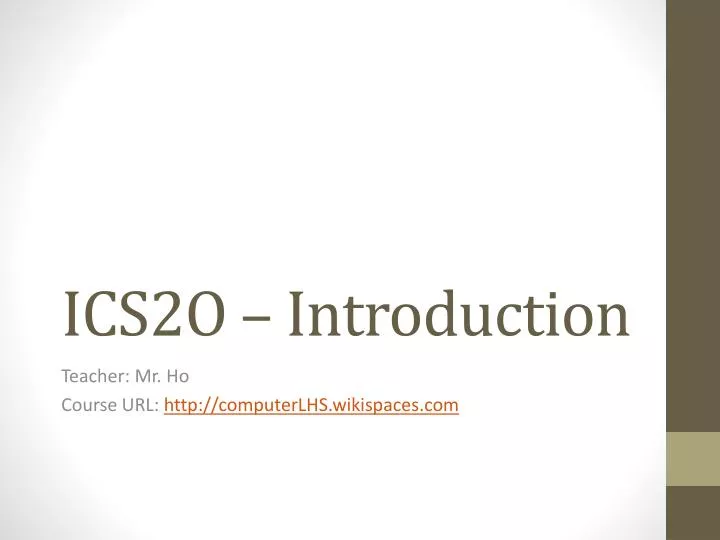 ics2o introduction