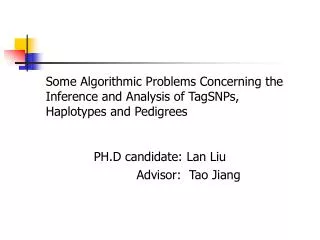 PH.D candidate: Lan Liu