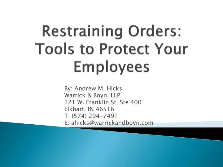 restraining orders tools to protect your employees