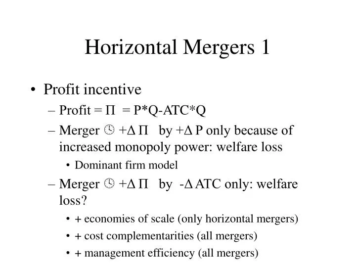 horizontal mergers 1