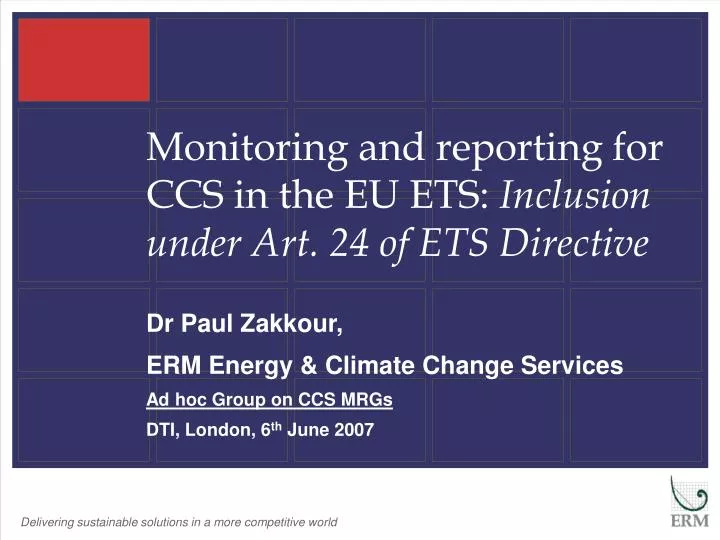 monitoring and reporting for ccs in the eu ets inclusion under art 24 of ets directive