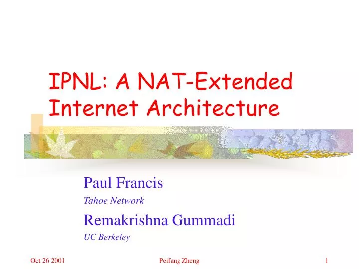 ipnl a nat extended internet architecture