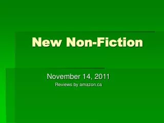 New Non-Fiction