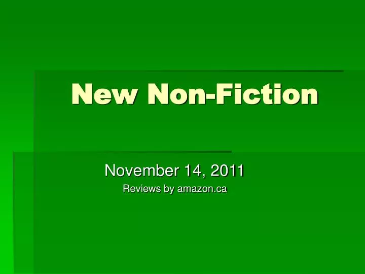 new non fiction