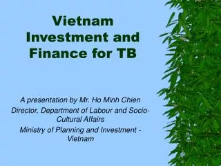 Vietnam Investment and Finance for TB