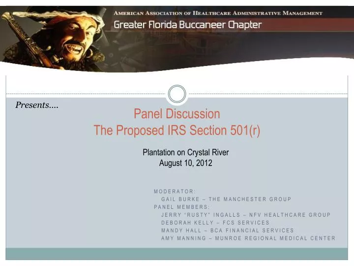 panel discussion the proposed irs section 501 r