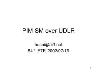 PIM-SM over UDLR