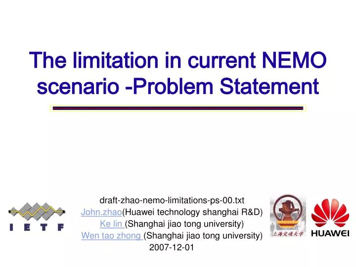 the limitation in current nemo scenario problem statement