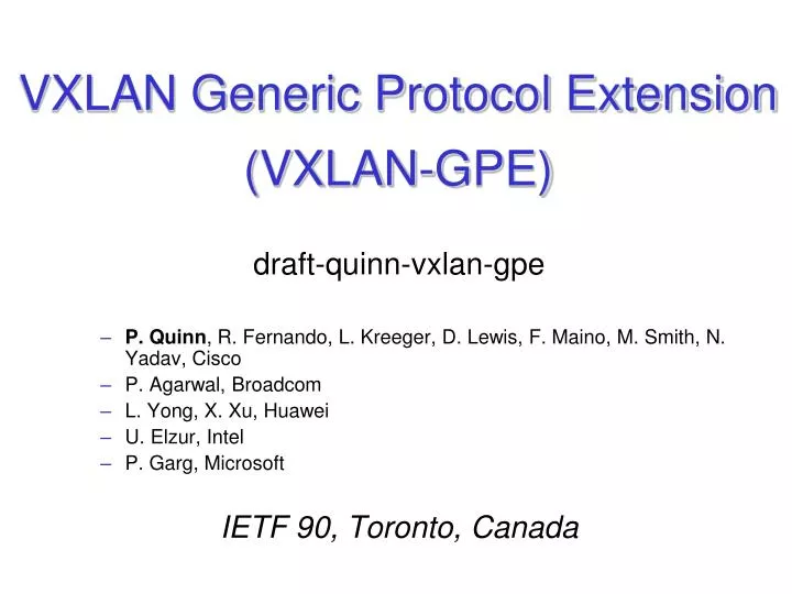 vxlan generic protocol extension vxlan gpe