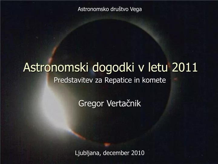 astronomski dogodki v letu 2011