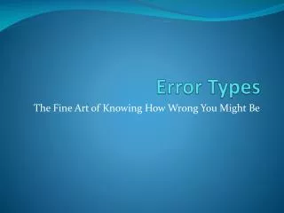 Error Types
