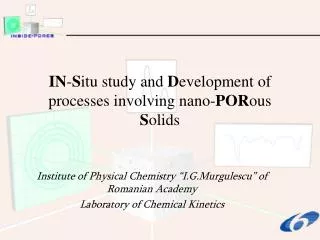 IN - S itu study and D evelopment of processes involving nano- POR ous S olids