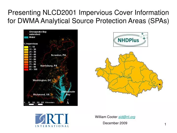presenting nlcd2001 impervious cover information for dwma analytical source protection areas spas