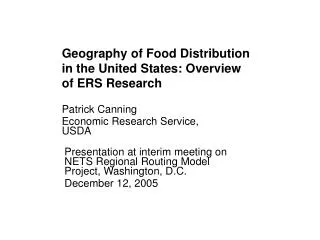 Geography of Food Distribution in the United States: Overview of ERS Research