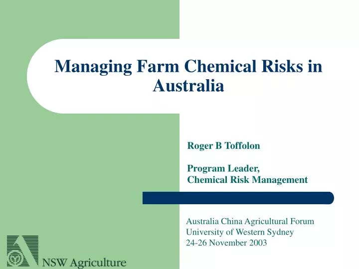 managing farm chemical risks in australia