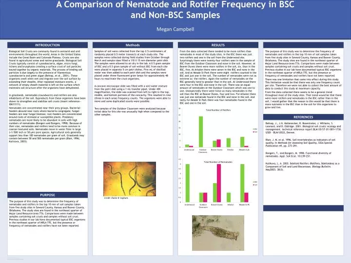 a comparison of nematode and rotifer frequency in bsc and non bsc samples