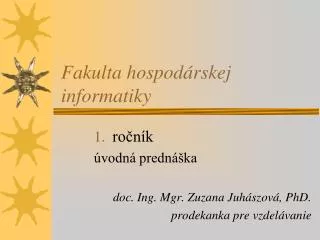 fakulta hospod rskej informatiky