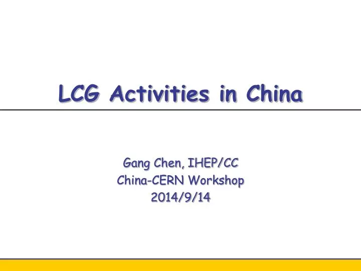 lcg activities in china