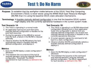 Test 1: Do No Harm