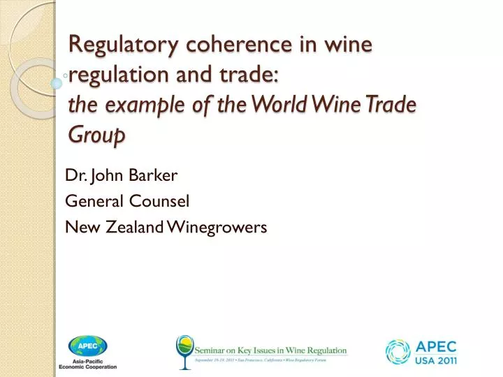 regulatory coherence in wine regulation and trade the example of the world wine trade group