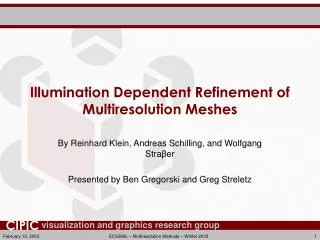 Illumination Dependent Refinement of Multiresolution Meshes