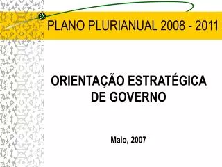 plano plurianual 2008 2011