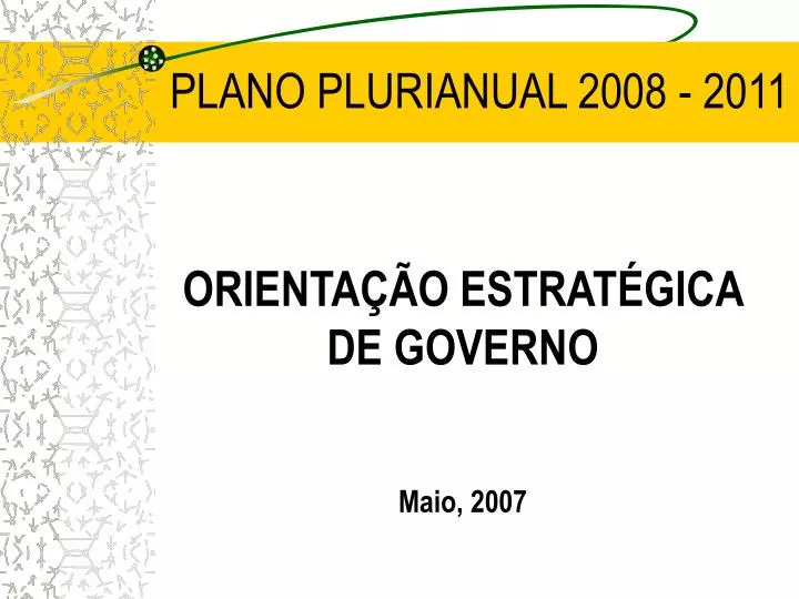 plano plurianual 2008 2011