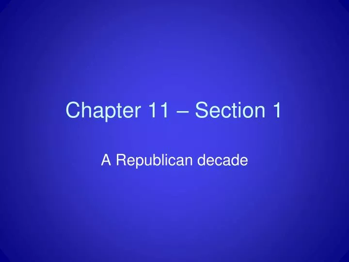 chapter 11 section 1