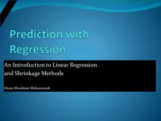 Prediction with Regression
