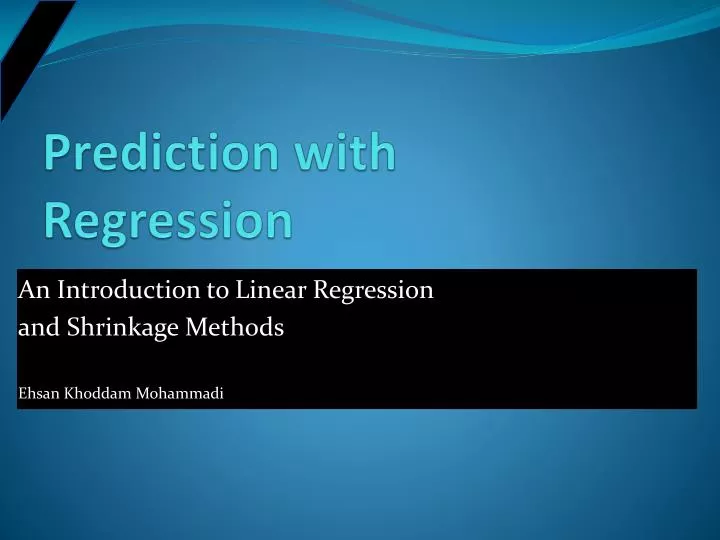 prediction with regression