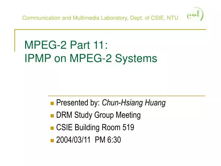 mpeg 2 part 11 ipmp on mpeg 2 systems